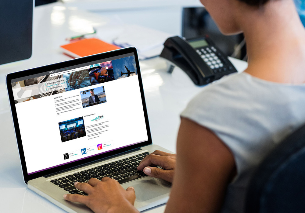 BTA Mockup - Laptop in use